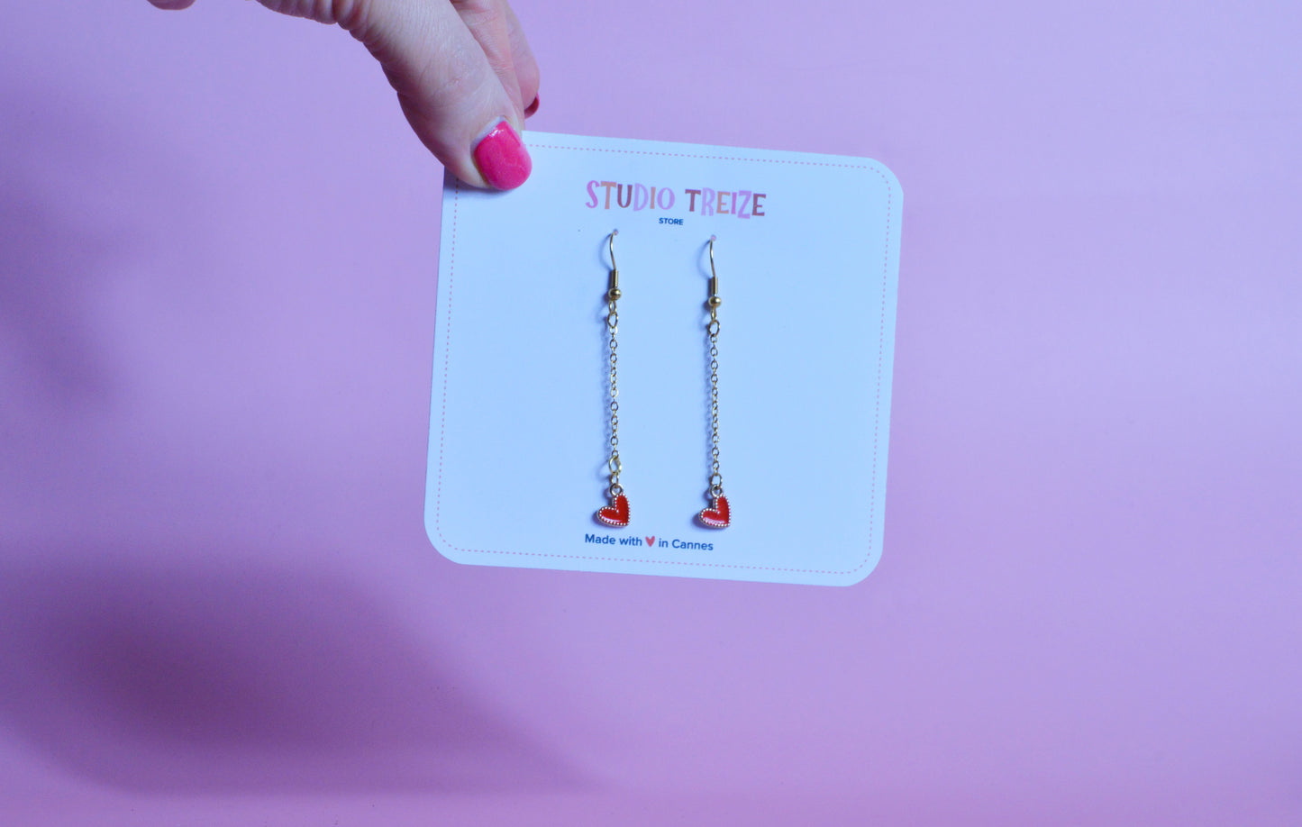 Boucles d'oreilles Pendantes coeur