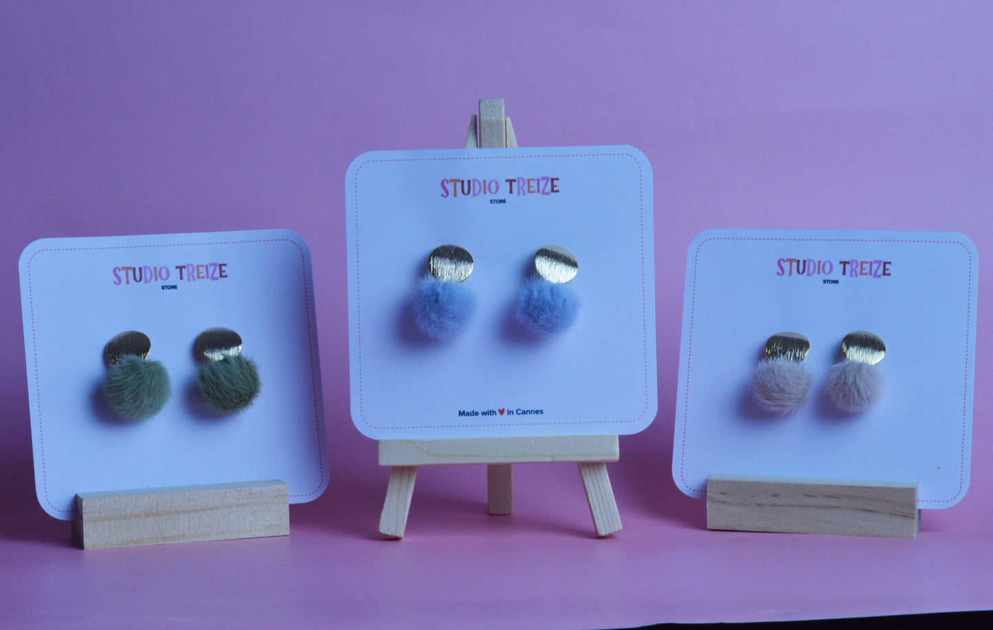 Boucles d'oreilles pompon