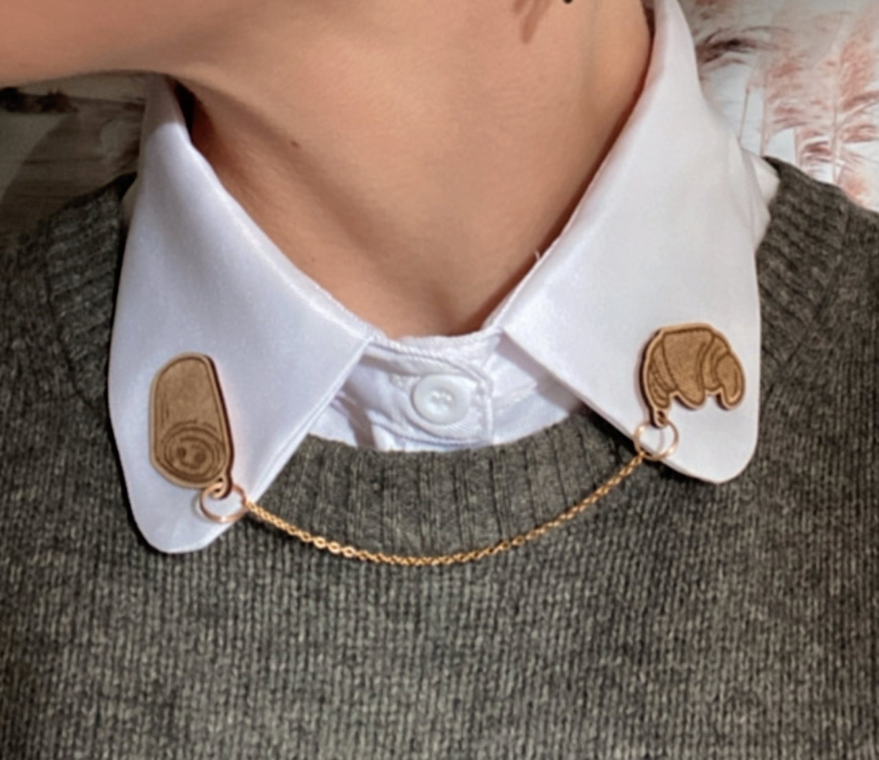 Pins de cols Claudine "Croissant et Pain au chocolat"