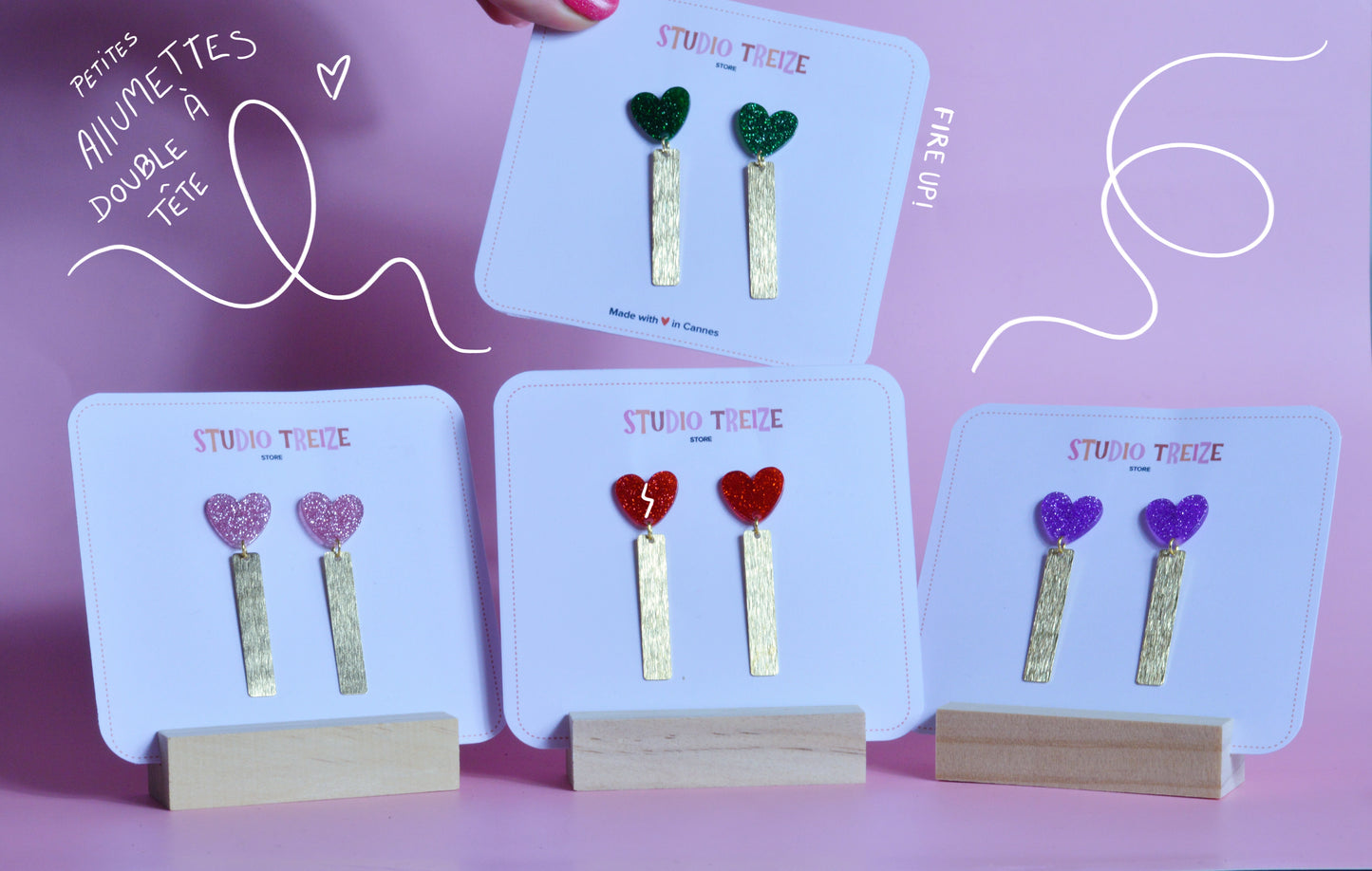 Boucles-D'oreilles Allumette coeur